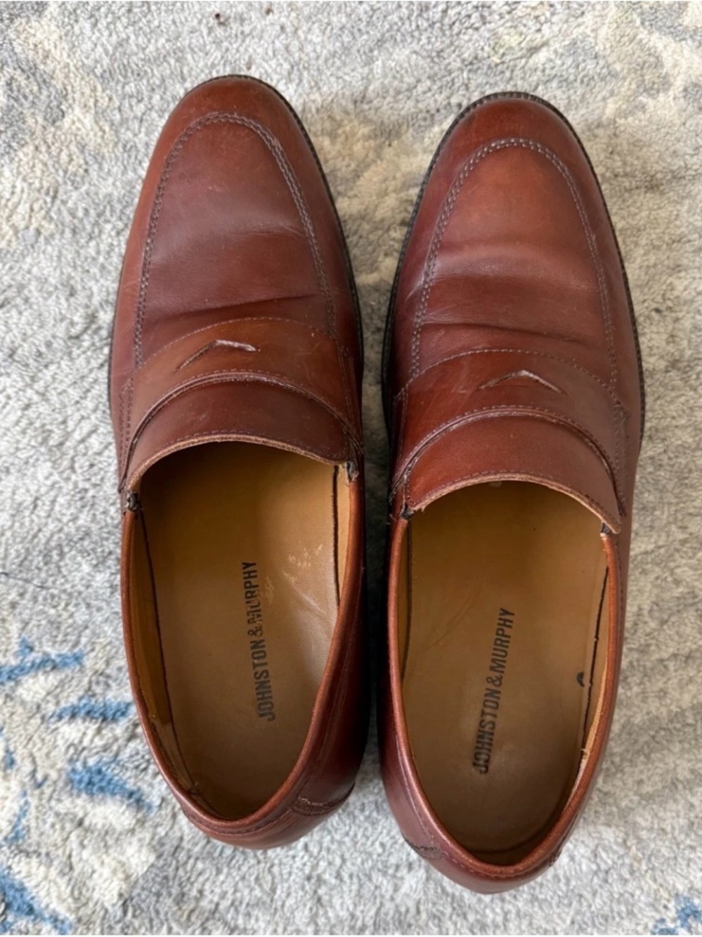 Johnston & Murphy Leather Penny Loafers Brown 9.5M